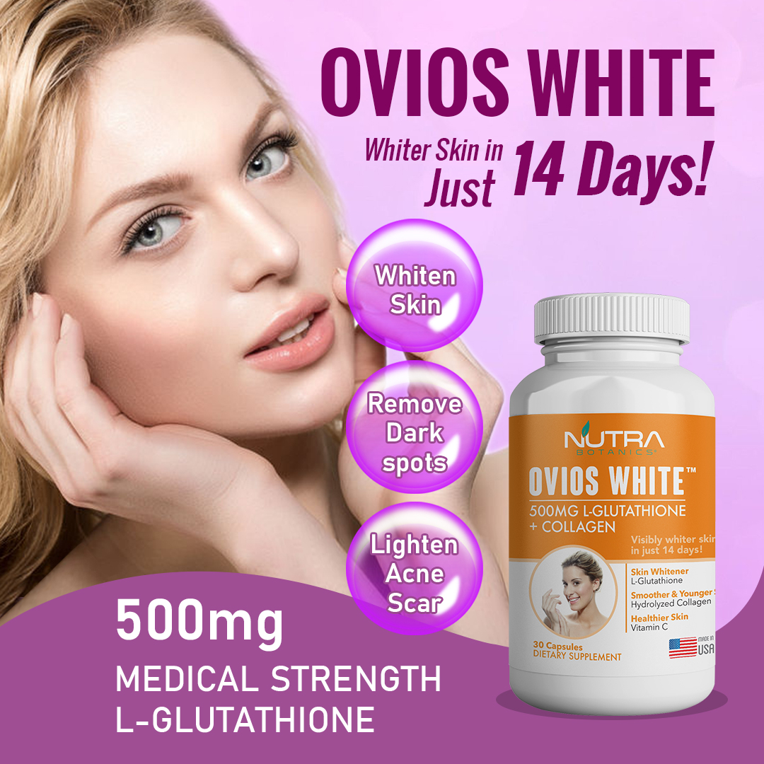 Ovios White Skin Whitening Supplement LGlutathione with Collagen